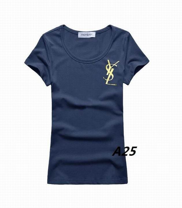 YSL short round collar T woman S-XL-125